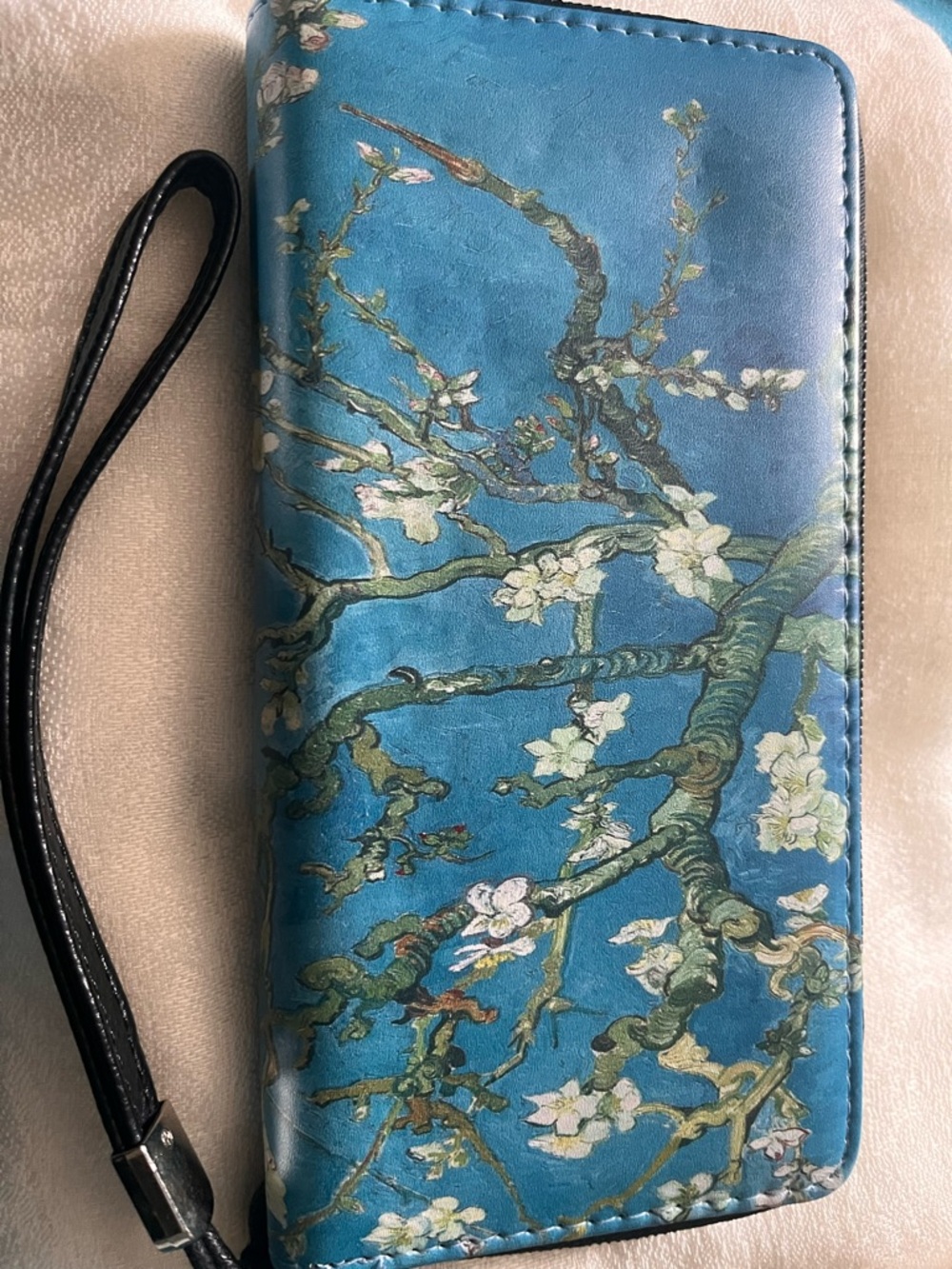 Blue Floral Wristlet Wallet